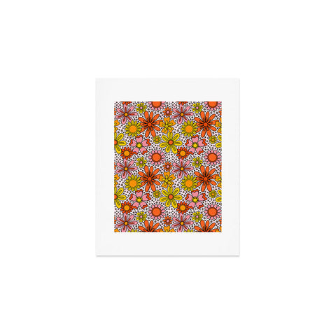 Doodle By Meg Groovy Flowers in Pink Art Print