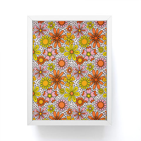 Doodle By Meg Groovy Flowers in Pink Framed Mini Art Print