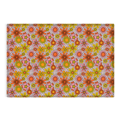 Doodle By Meg Groovy Flowers in Pink Outdoor Rug