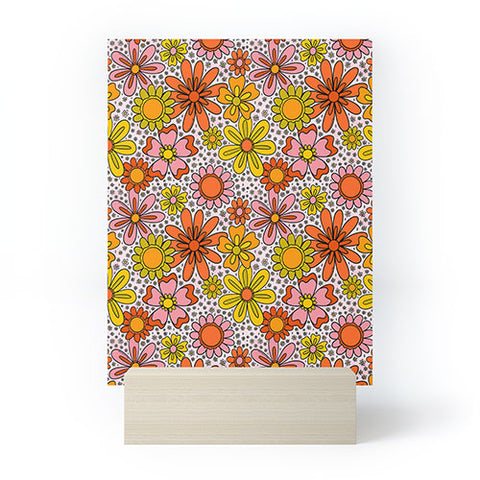 Doodle By Meg Groovy Flowers in Pink Mini Art Print