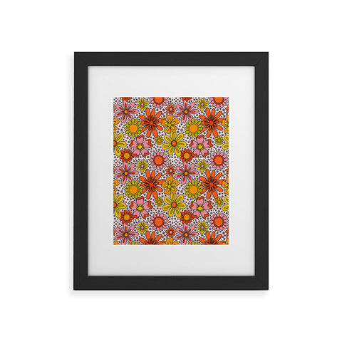 Doodle By Meg Groovy Flowers in Pink Framed Art Print