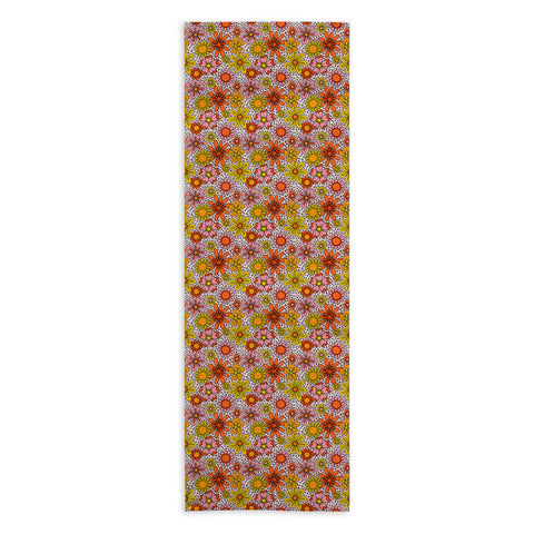 Doodle By Meg Groovy Flowers in Pink Yoga Towel