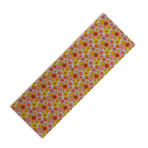 Doodle By Meg Groovy Flowers in Pink Yoga Mat