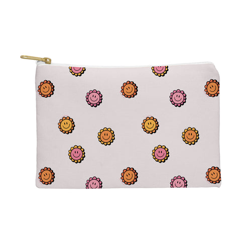 Doodle By Meg Happy Flower Print in Cream Pouch