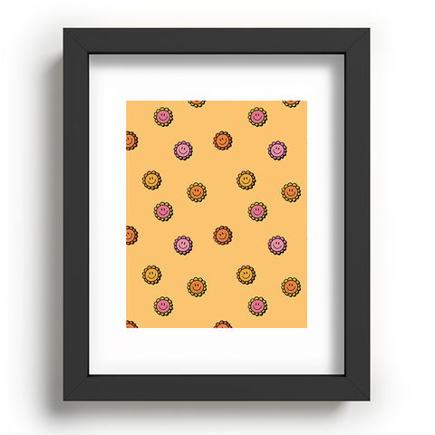 Doodle By Meg Happy Flower Print in Yellow Recessed Framing Rectangle