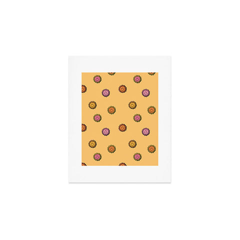 Doodle By Meg Happy Flower Print in Yellow Art Print