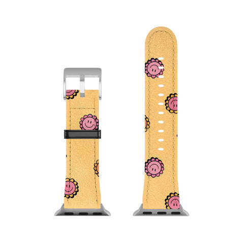 Doodle By Meg Happy Flower Print in Yellow Apple Watch Band