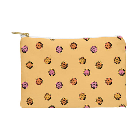 Doodle By Meg Happy Flower Print in Yellow Pouch
