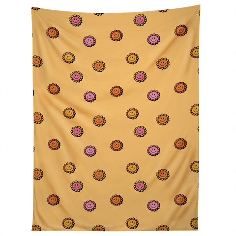 Doodle By Meg Happy Flower Print in Yellow Tapestry