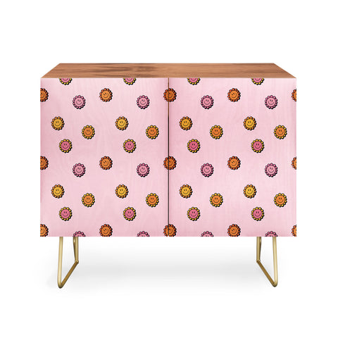 Doodle By Meg Happy Flowers in Pink Print Credenza