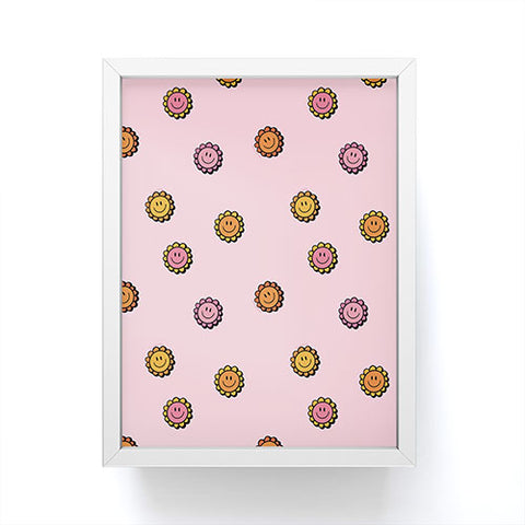 Doodle By Meg Happy Flowers in Pink Print Framed Mini Art Print