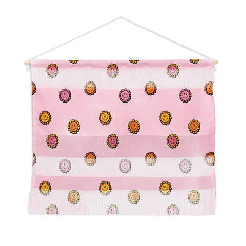 Doodle By Meg Happy Flowers in Pink Print Wall Hanging Landscape