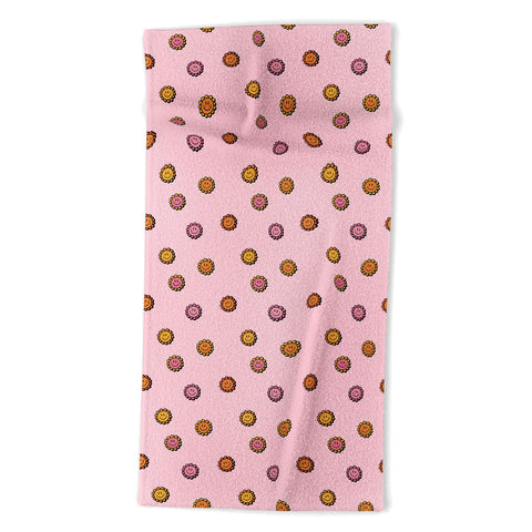 Doodle By Meg Happy Flowers in Pink Print Beach Towel