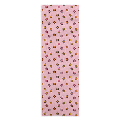 Doodle By Meg Happy Flowers in Pink Print Yoga Towel