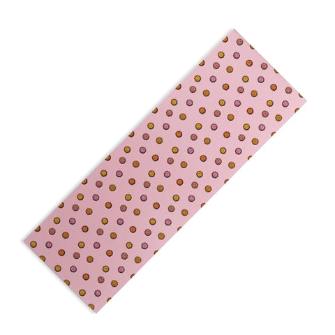 Doodle By Meg Happy Flowers in Pink Print Yoga Mat