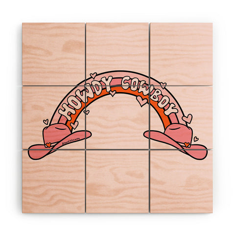 Doodle By Meg Howdy Cowboy Wood Wall Mural