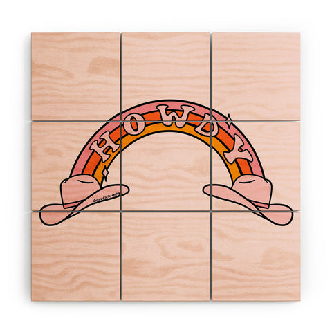 Doodle By Meg Howdy Rainbow Wood Wall Mural