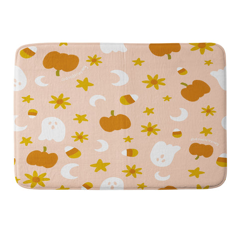Doodle By Meg Is It Fall Yet in Peach Memory Foam Bath Mat