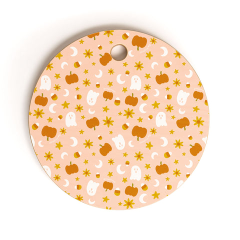 Doodle By Meg Is It Fall Yet in Peach Cutting Board Round