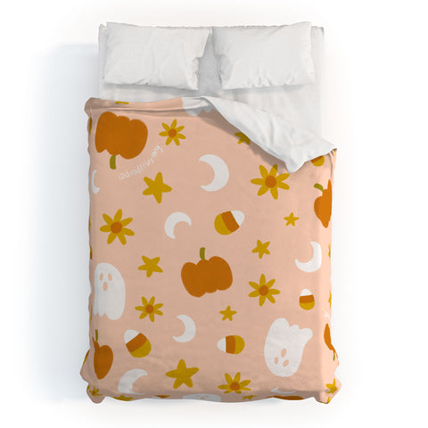 Doodle By Meg Is It Fall Yet in Peach Duvet Cover