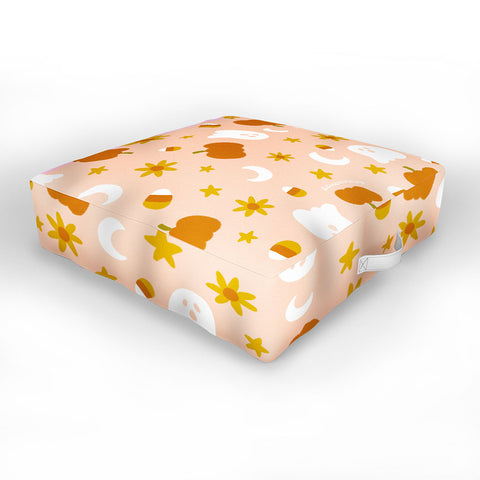 Doodle By Meg Is It Fall Yet in Peach Outdoor Floor Cushion