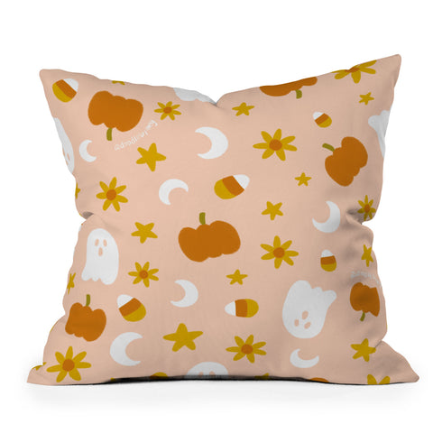 Doodle By Meg Is It Fall Yet in Peach Throw Pillow