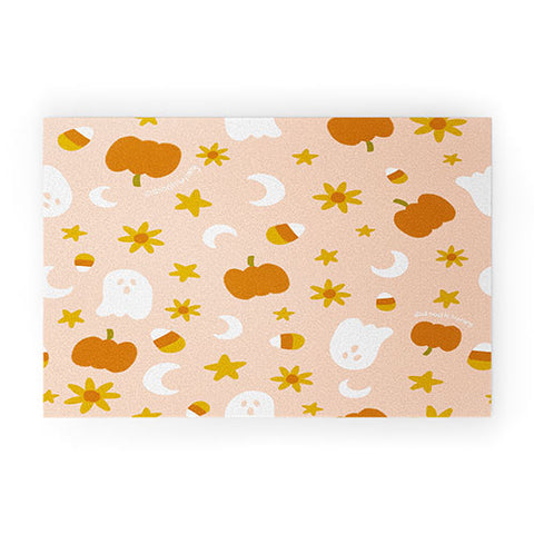 Doodle By Meg Is It Fall Yet in Peach Welcome Mat
