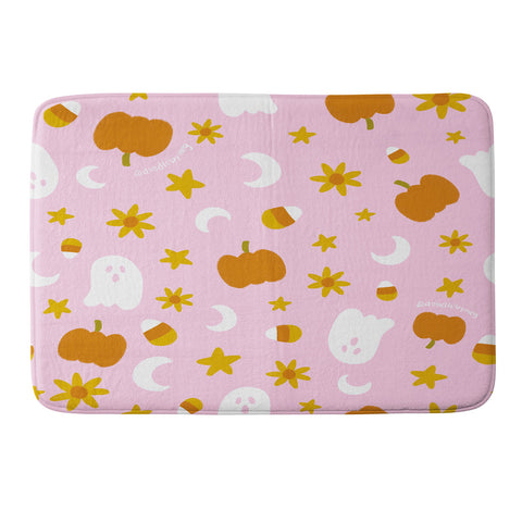 Doodle By Meg Is It Fall Yet in Pink Memory Foam Bath Mat