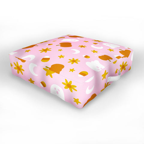 Doodle By Meg Is It Fall Yet in Pink Outdoor Floor Cushion