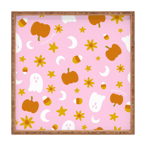 Doodle By Meg Is It Fall Yet in Pink Square Tray