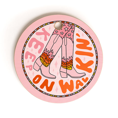 Doodle By Meg Keep On Walkin Cutting Board Round