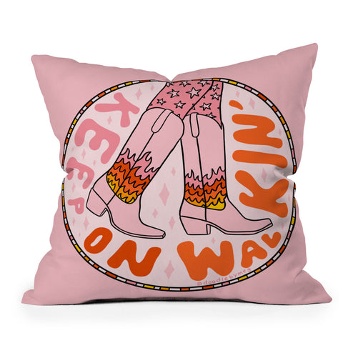Doodle By Meg Keep On Walkin Throw Pillow