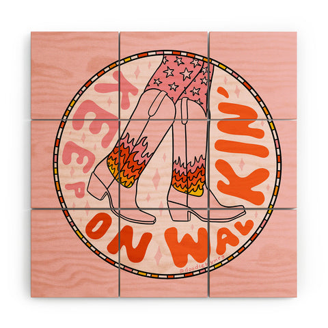 Doodle By Meg Keep On Walkin Wood Wall Mural