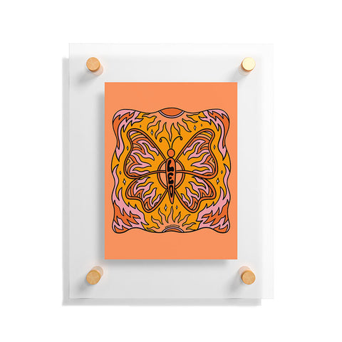 Doodle By Meg Leo Butterfly Floating Acrylic Print