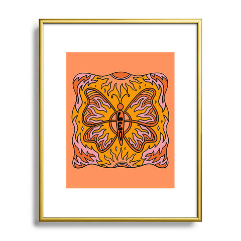 Doodle By Meg Leo Butterfly Metal Framed Art Print