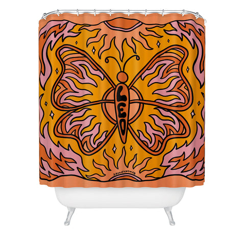 Doodle By Meg Leo Butterfly Shower Curtain