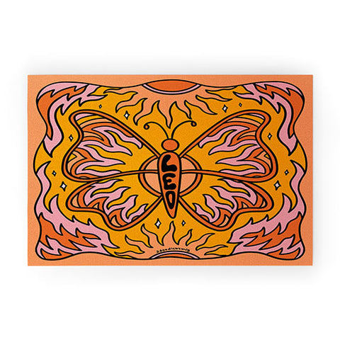 Doodle By Meg Leo Butterfly Welcome Mat