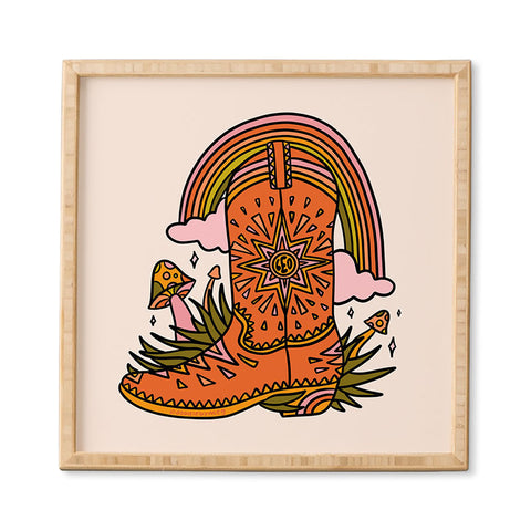 Doodle By Meg Leo Cowboy Boot Framed Wall Art