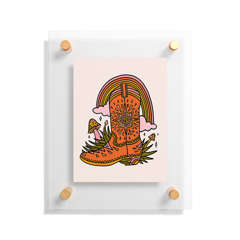 Doodle By Meg Leo Cowboy Boot Floating Acrylic Print