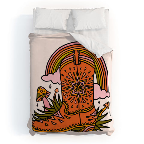 Doodle By Meg Leo Cowboy Boot Duvet Cover