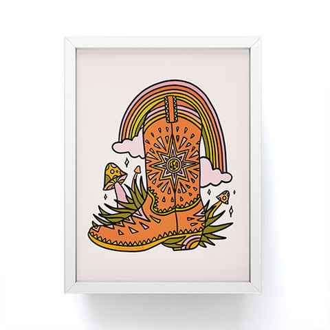 Doodle By Meg Leo Cowboy Boot Framed Mini Art Print