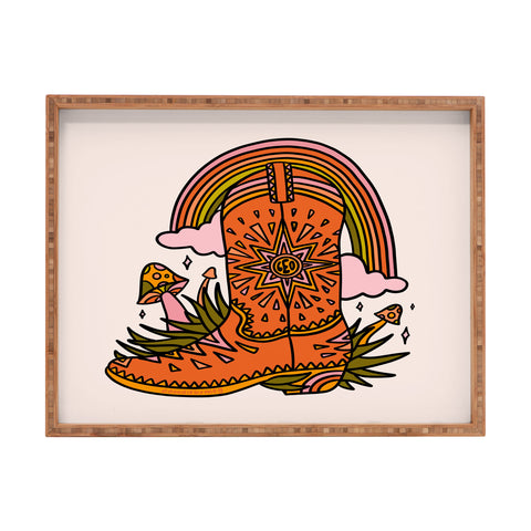 Doodle By Meg Leo Cowboy Boot Rectangular Tray