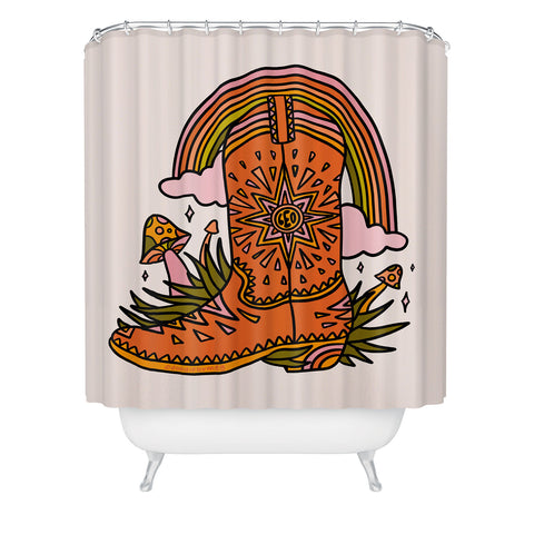 Doodle By Meg Leo Cowboy Boot Shower Curtain