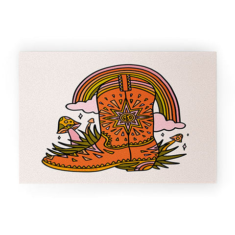 Doodle By Meg Leo Cowboy Boot Welcome Mat