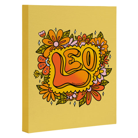 Doodle By Meg Leo Flowers Art Canvas