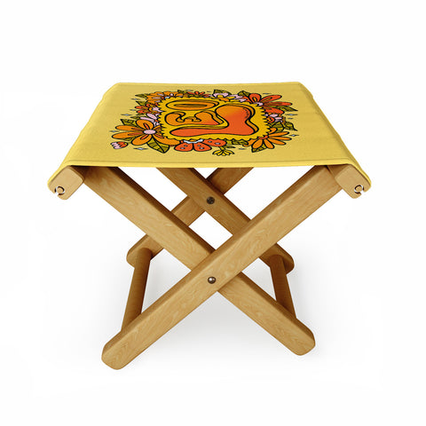 Doodle By Meg Leo Flowers Folding Stool