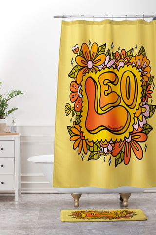 Doodle By Meg Leo Flowers Shower Curtain And Mat