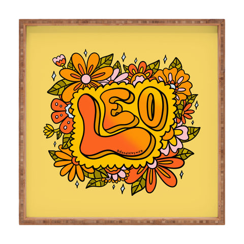 Doodle By Meg Leo Flowers Square Tray