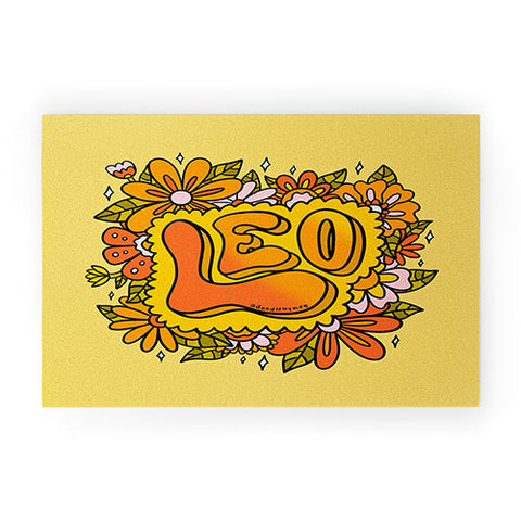 Doodle By Meg Leo Flowers Welcome Mat