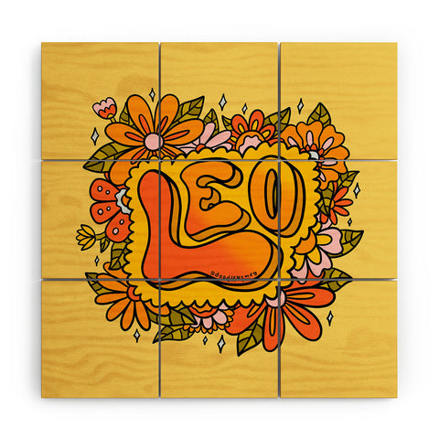 Doodle By Meg Leo Flowers Wood Wall Mural